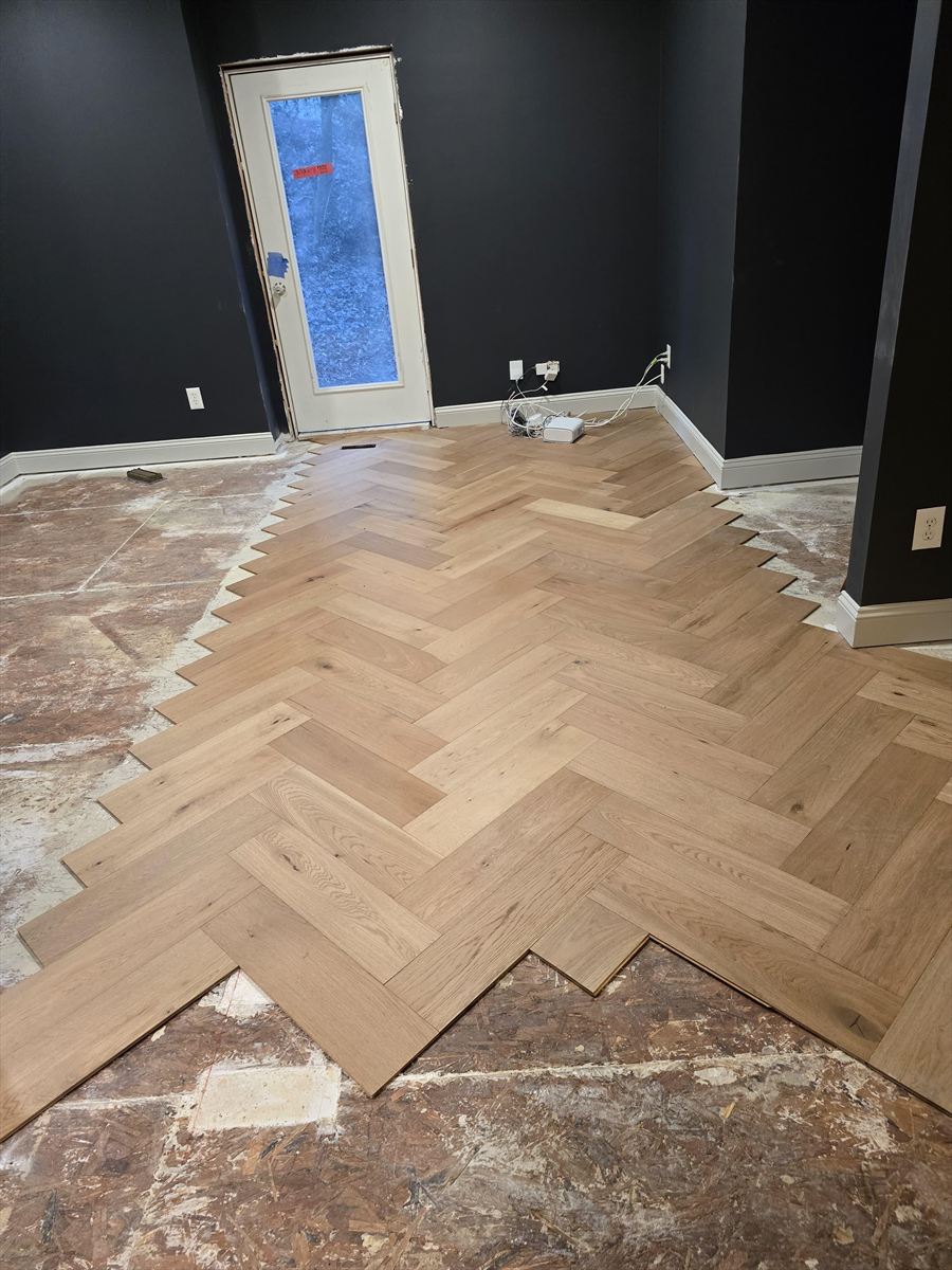Pattern set out over the old subfloor before it was cut in